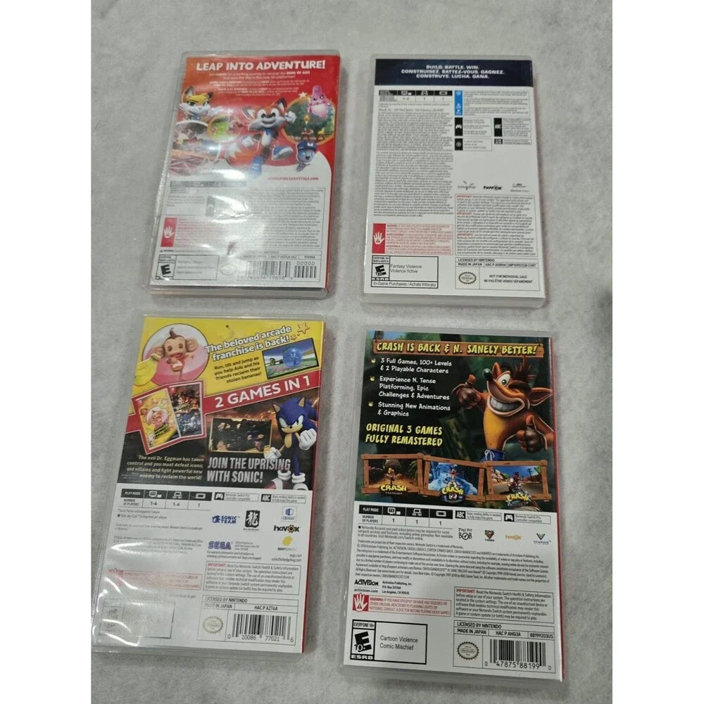 Nintendo Switch Lot of 4 Games - Crash, Sonic Forces, Monkey Ball, Starlink,...